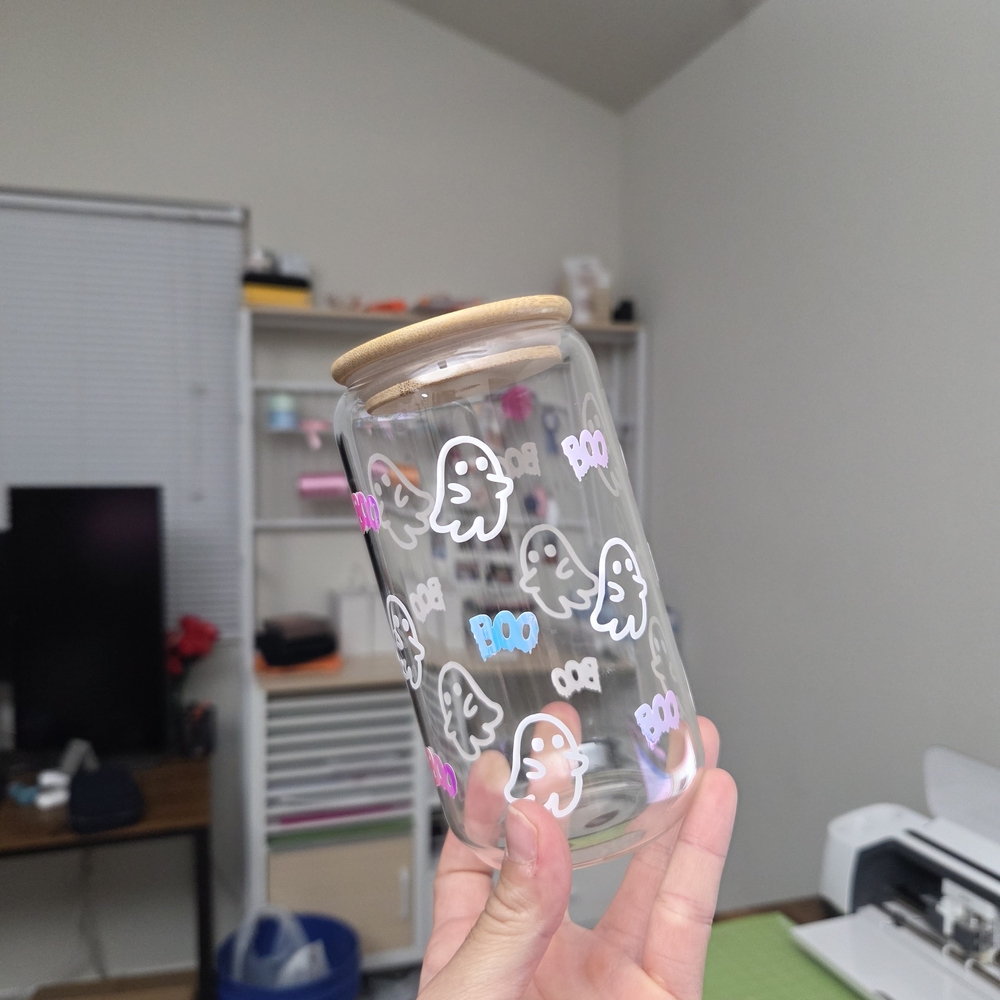 Broke Babes - Boo Tumblr Ghost with Wooden Lid & Straw